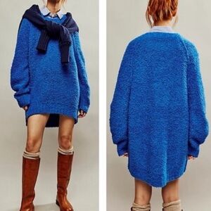 Free People Teddy Bear Tunic Oversized Sweater NWT